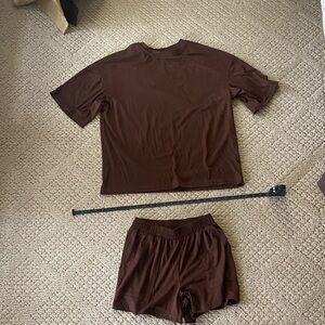 High Waist Brown Women's Set